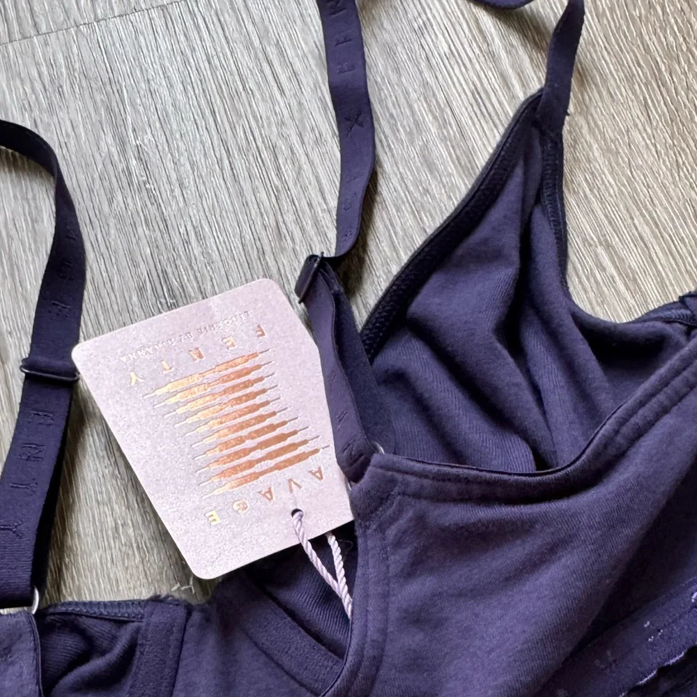 Savage X Fenty Purple Underwire Bra Lace Trim Adjustable Straps Women Size 36C - Picture 2 of 9